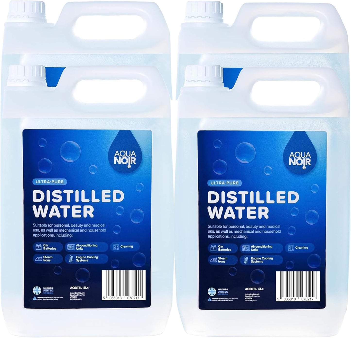 AQUANOIR Distilled Water | For Irons, CPAP & Car Batteries-Made in UK