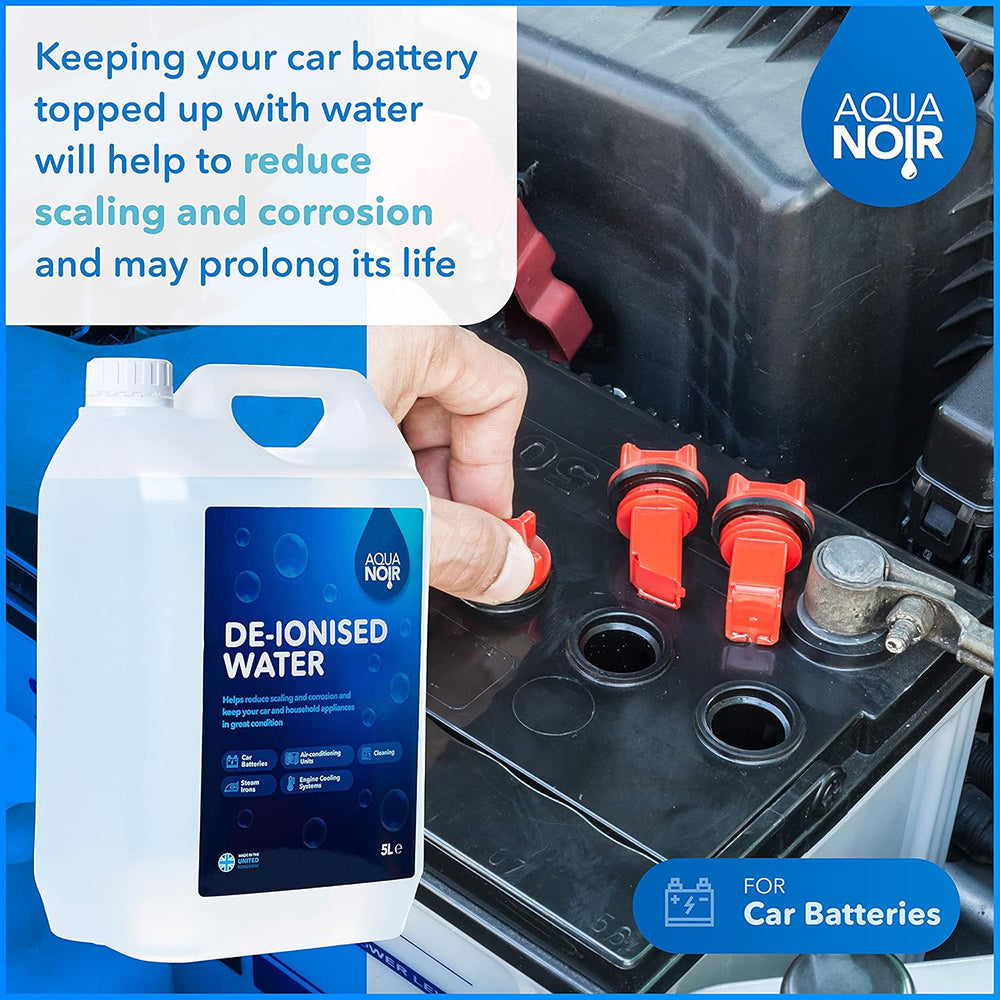 AQUANOIR Deionised Water 5L for Steam Irons, Car Batteries, Cleaning, and Steam Mops