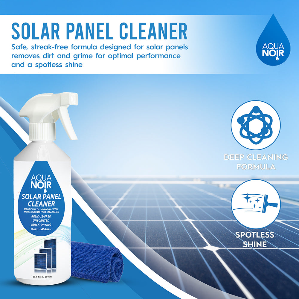 AQUANOIR Solar Panel Cleaner Spray 500ml | Removes Dirt, Dust & Grime