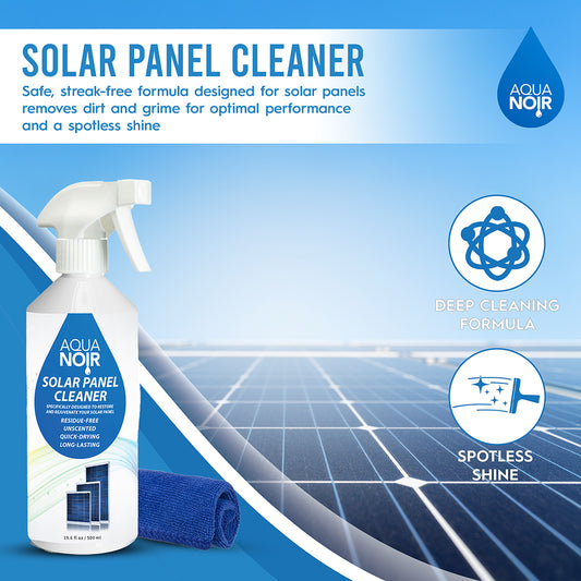 AQUANOIR Solar Panel Cleaner Spray 500ml | Removes Dirt, Dust & Grime
