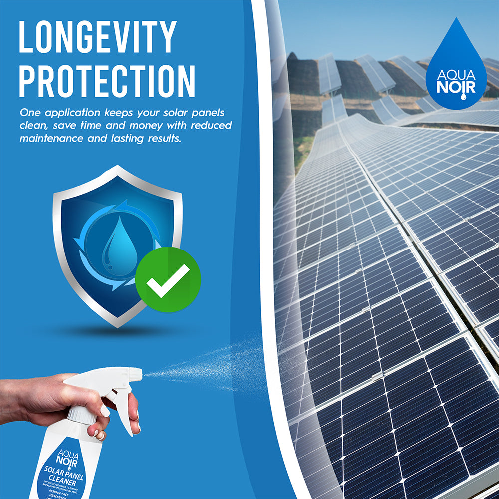 AQUANOIR Solar Panel Cleaner Spray 500ml | Removes Dirt, Dust & Grime