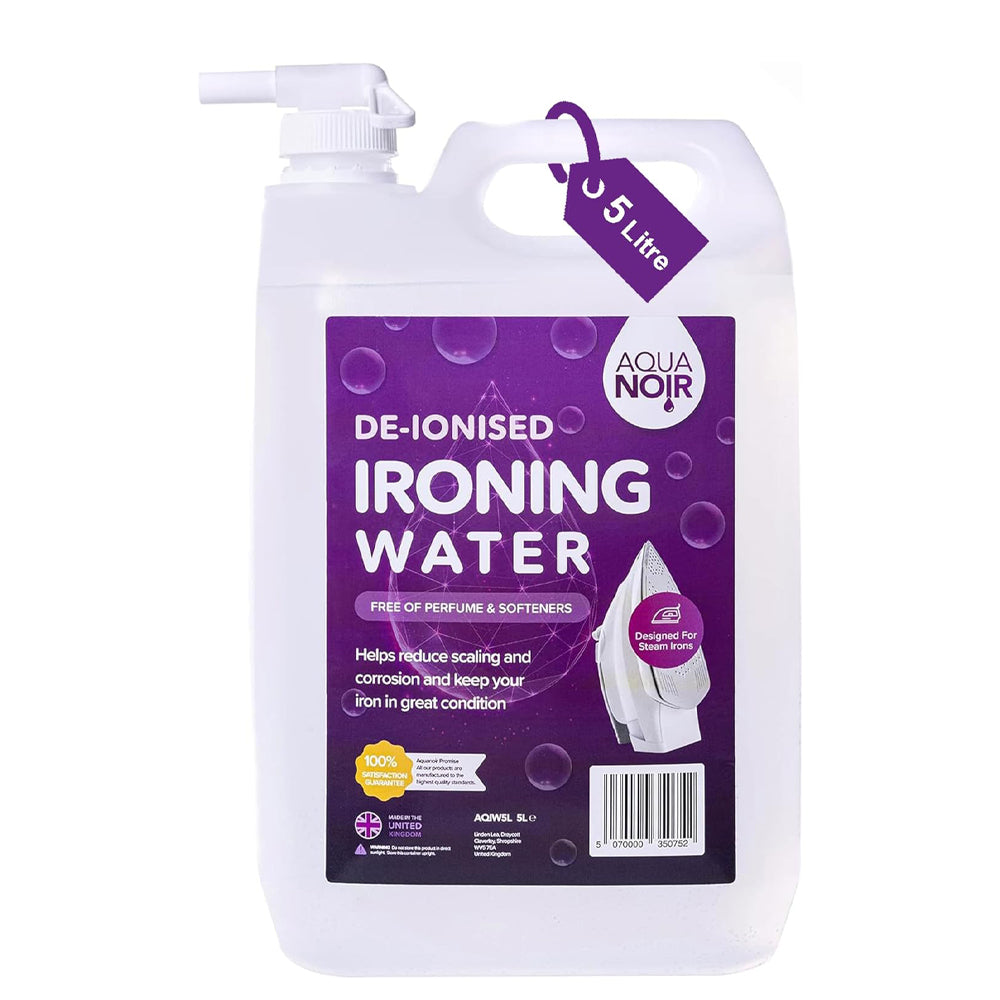 AQUANOIR Deionised Ironing Water | Perfume & Softener Free, Made in UK