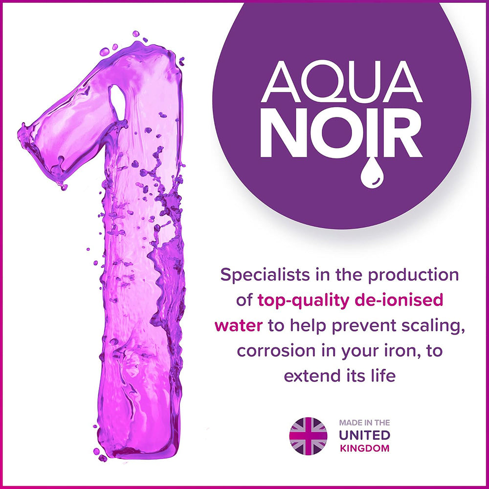 AQUANOIR Deionised Ironing Water 5L | Perfume & Softener Free, Made in UK
