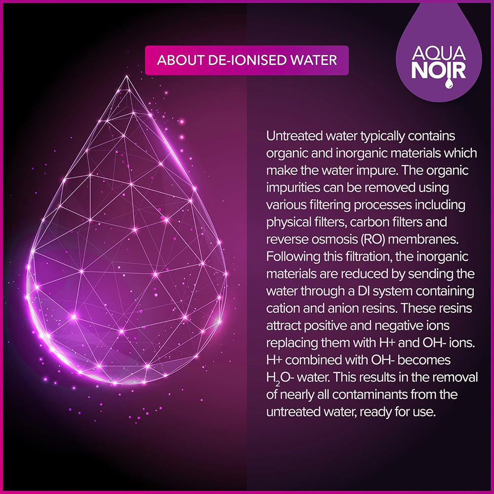 AQUANOIR Deionised Ironing Water 10L | Perfume & Softener Free, Made in UK