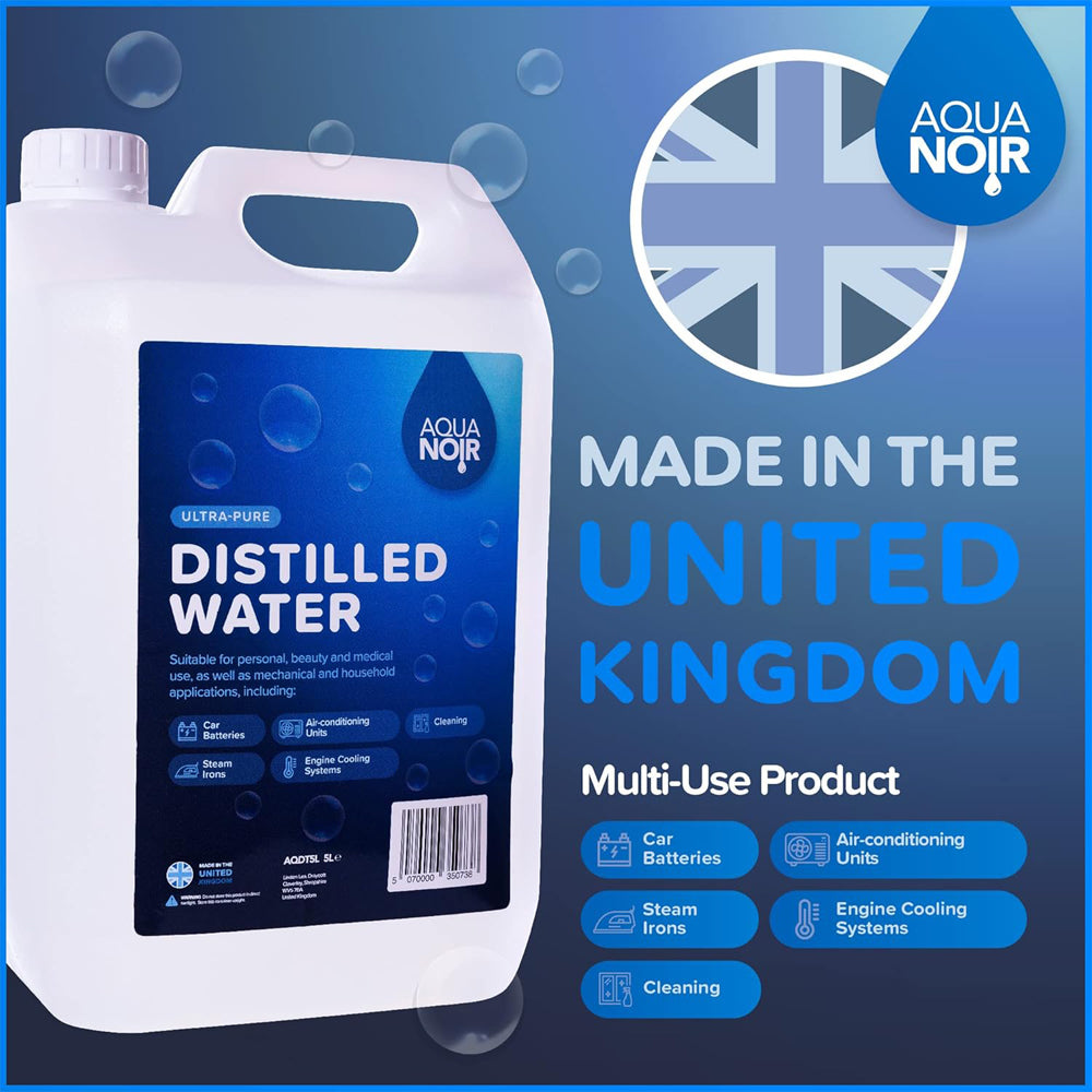 AQUANOIR Distilled Water 10L | For Irons, CPAP & Car Batteries-Made in UK1