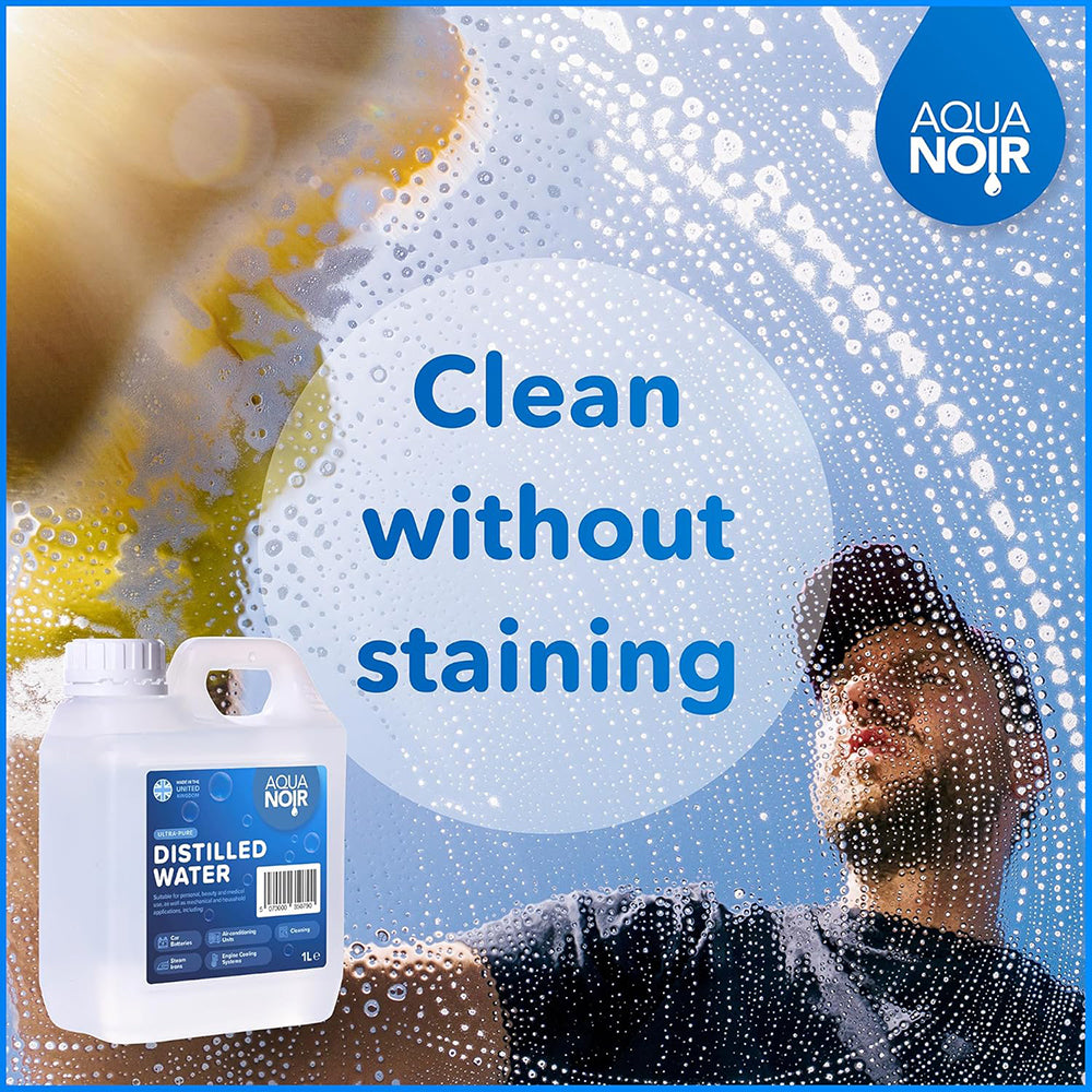 AQUANOIR Distilled Water 1L | For Irons, CPAP & Car Batteries-Made in UK